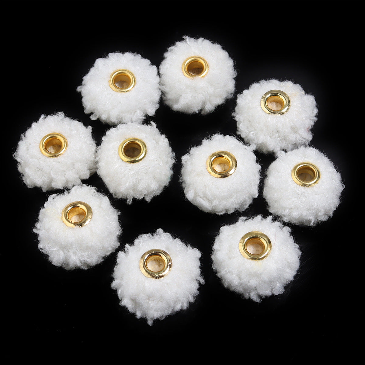 Wholesale 10pcs Colorful Fuzzy Spacer Beads